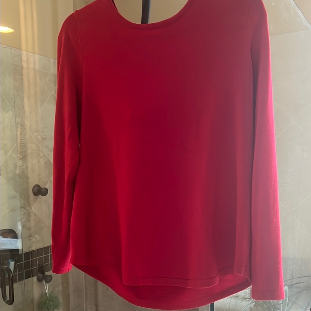 Red Long Sleeve Women's Sweater Top